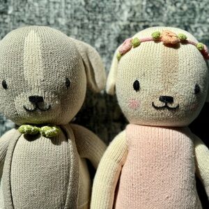 Cuddle + Kind 20” Noah (🐶overalls) & Charlotte (🐶pink dress) *selling together*